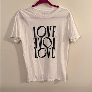 Z Supply White Tee with Black Love Graphic